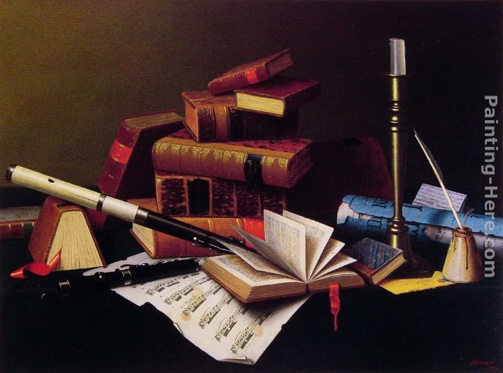 Music and Literature painting - William Michael Harnett Music and Literature art painting